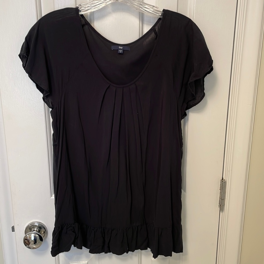 cute black ruffled shirt
